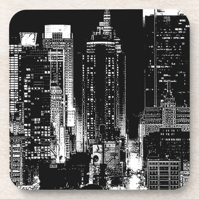 New York City Night Getränkeuntersetzer (Vorderseite)