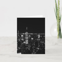 New York City Night Skyline Faltes Grußkarte Karte