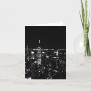 New York City Night Skyline Faltes Grußkarte Karte