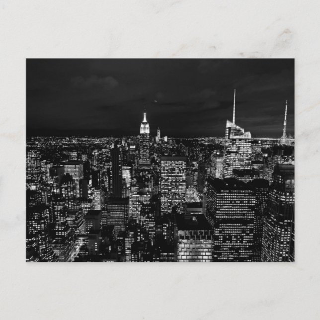 New York City Night Skyline Postkarte (Vorderseite)