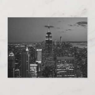 New York City Night Skyline Postkarte