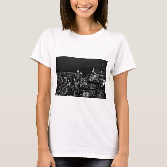 New York City Night Skyline T-Shirt (Vorderseite)