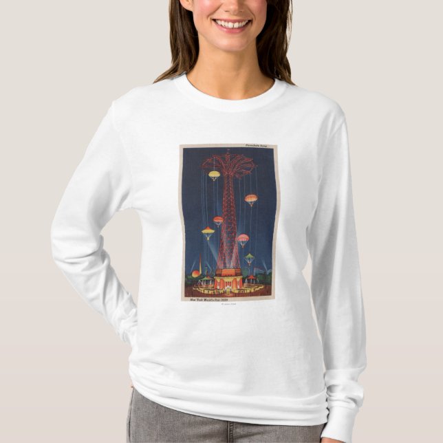 New York City, NY - Fallschirmabsprung an der Welt T-Shirt (Vorderseite)