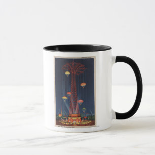 New York City, NY - Fallschirmabsprung an der Welt Tasse