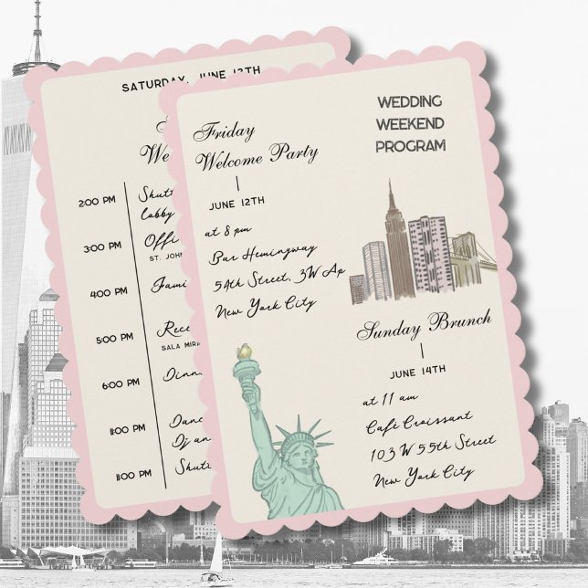 New York City NY Hochzeits-Itinerary-Wochenendprog Programm (Von Creator hochgeladen)