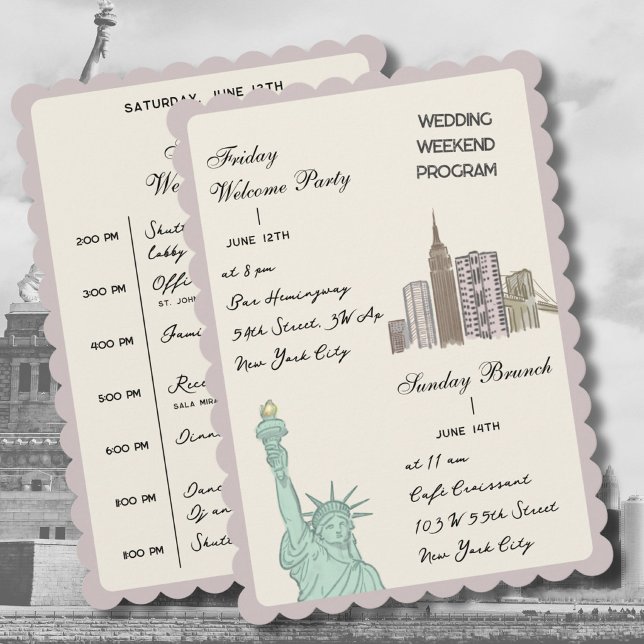 New York City NY Hochzeitsprogramm modernes Progra Programm (Von Creator hochgeladen)