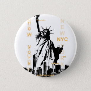 New York City Ny Nyc Statue of Liberty Button