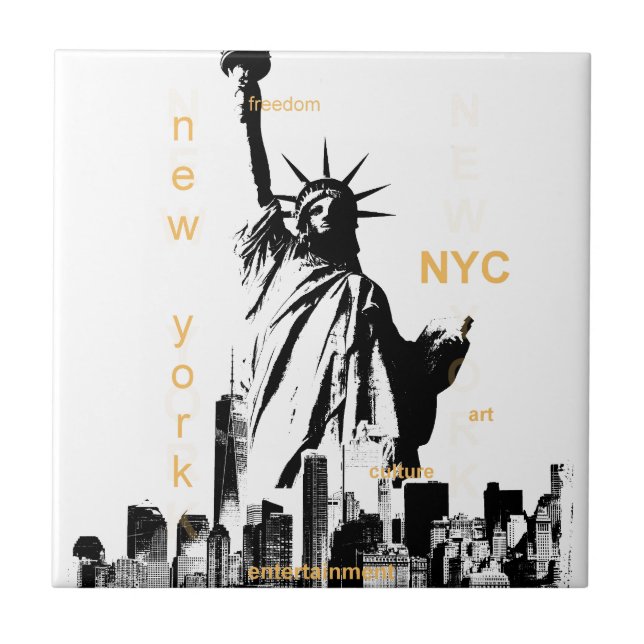 New York City Ny Nyc Statue of Liberty Fliese (Vorderseite)