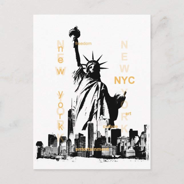 New York City Ny Nyc Statue of Liberty Postkarte (Vorderseite)