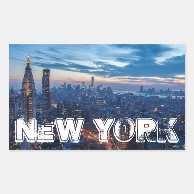 New York City, NY, USA Rechteckiger Aufkleber (Vorderseite)