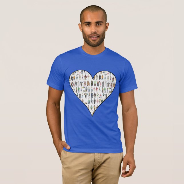 New York City NYC Five Boroughs Heart People T-Shirt (Vorne ganz)