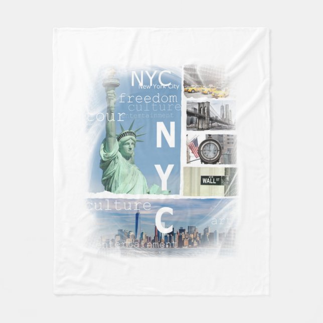 New York City Nyc Fleecedecke (Vorderseite)
