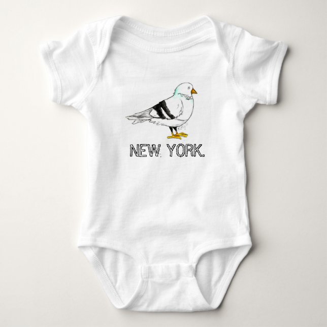 New York City NYC Pigeon Bird Baby Strampler (Vorderseite)