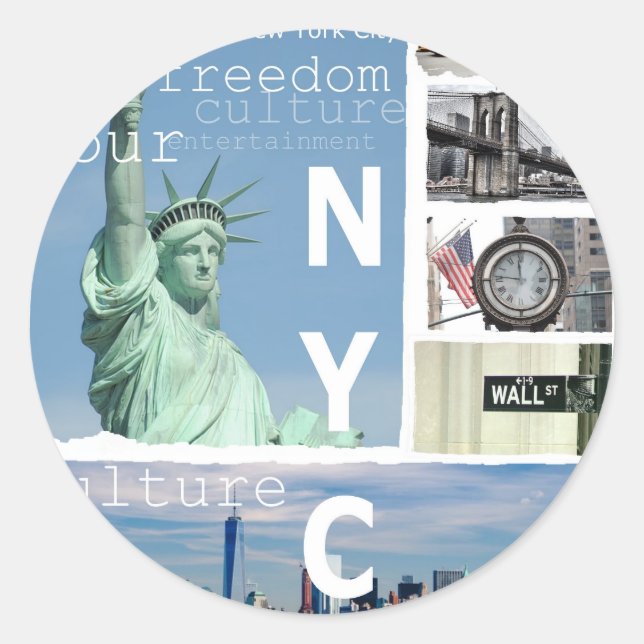 New York City Nyc Runder Aufkleber (Vorderseite)
