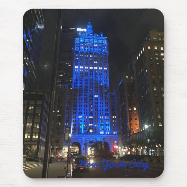 New York City NYC Skycraper Architecture Night Mousepad (Vorne)