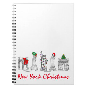New York City NYC Weihnachtsarchitektur Sehenswürd Notizblock