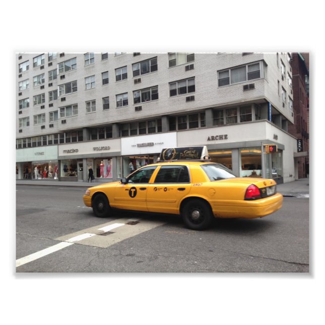New York City NYC Yellow Checkered Taxi Car Car Ca Fotodruck (Vorne)