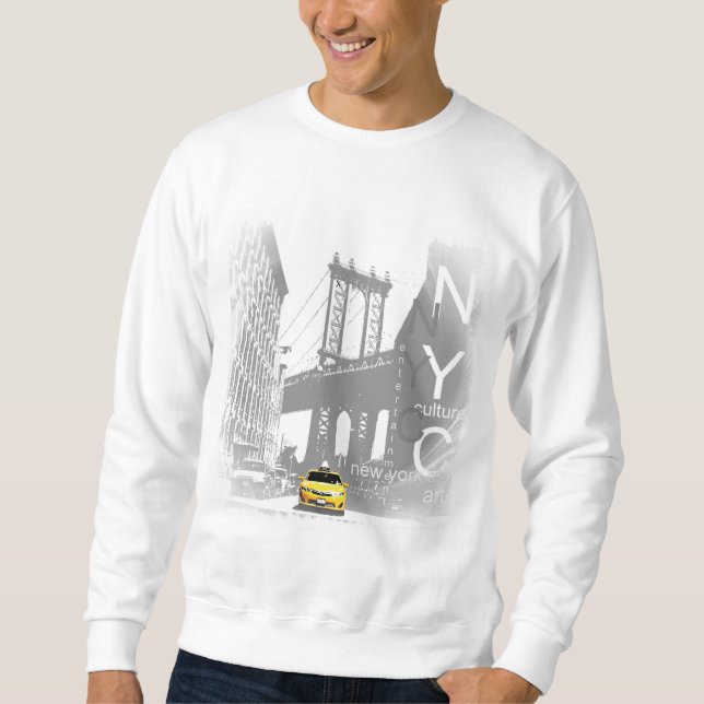 New York City Nyc Yellow Taxi Brooklyn Bridge Sweatshirt (Vorderseite)