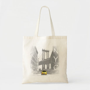 New York City Nyc Yellow Taxi Brooklyn Bridge Tragetasche