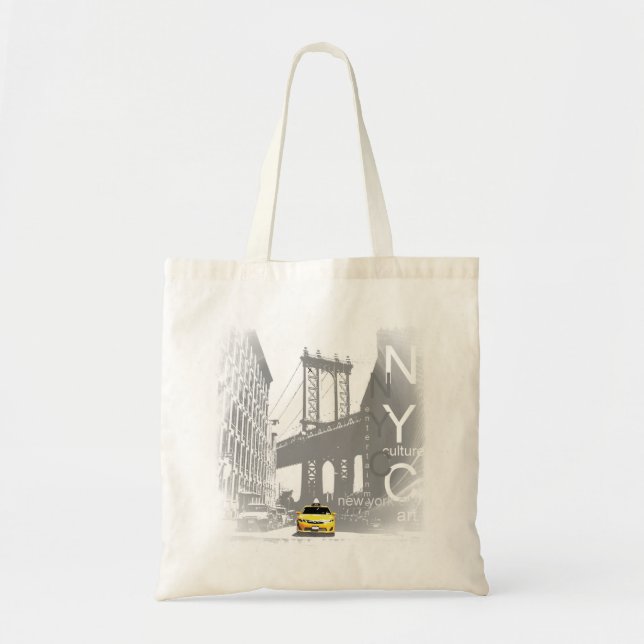 New York City Nyc Yellow Taxi Brooklyn Bridge Tragetasche (Vorne)
