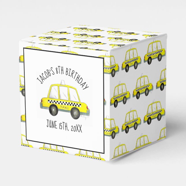 New York City NYC Yellow Taxi Cab Birthday Party Geschenkschachtel (Vorderseite)
