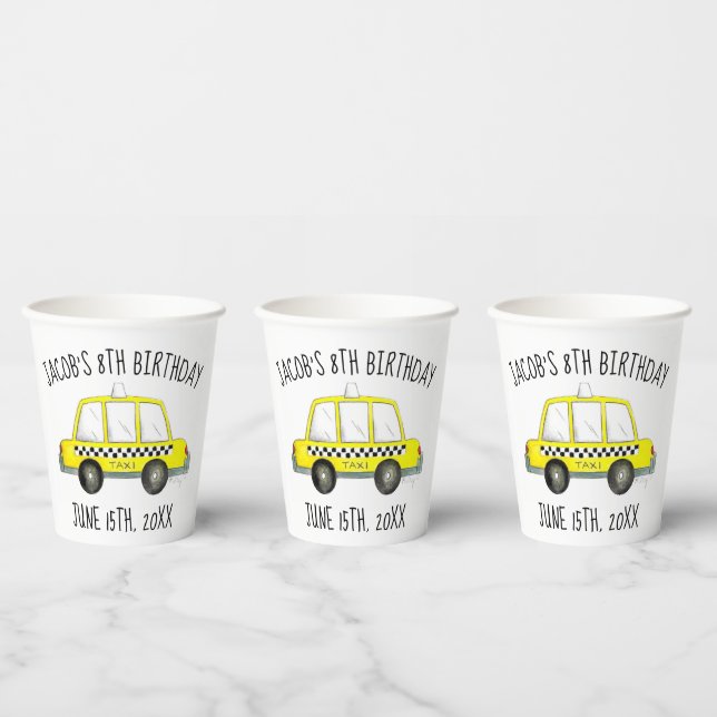 New York City NYC Yellow Taxi Cab Birthday Party Pappbecher (Multi)