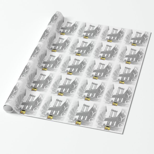 New York City Nyc Yellow Taxi Pop Art Geschenkpapier (Ungerollt)