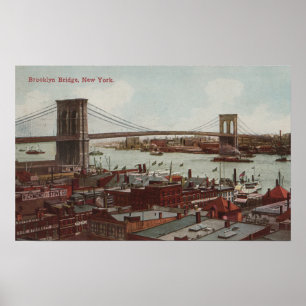 New York City, NYView der Brooklyn-Brücke Poster
