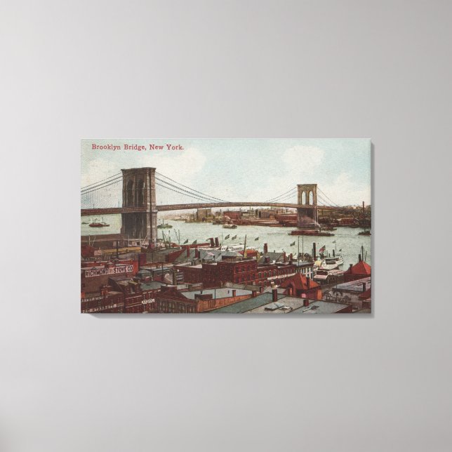 New York City, NYView von der Brooklyn Bridge Leinwanddruck (Vorderseite)