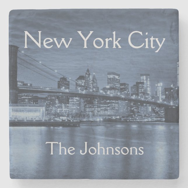 New York City personalisiert diese Skyline Steinuntersetzer (Vorderseite)