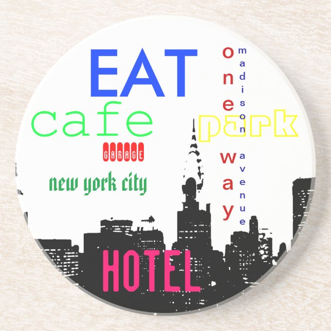New York City Pop Art Getränkeuntersetzer (Vorne)