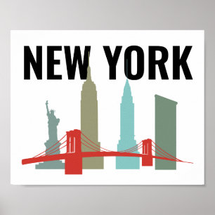 New York City Poster, Dorm Room, Apartment Wall Poster