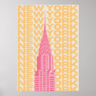 New York City Poster, nyc skyline art, manhattan w Poster