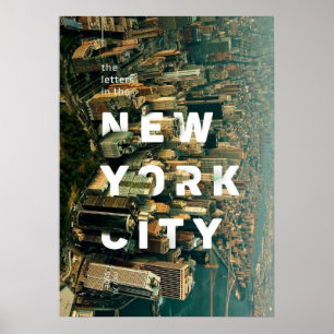 New York City Poster, nyc skyline art, manhattan w Poster