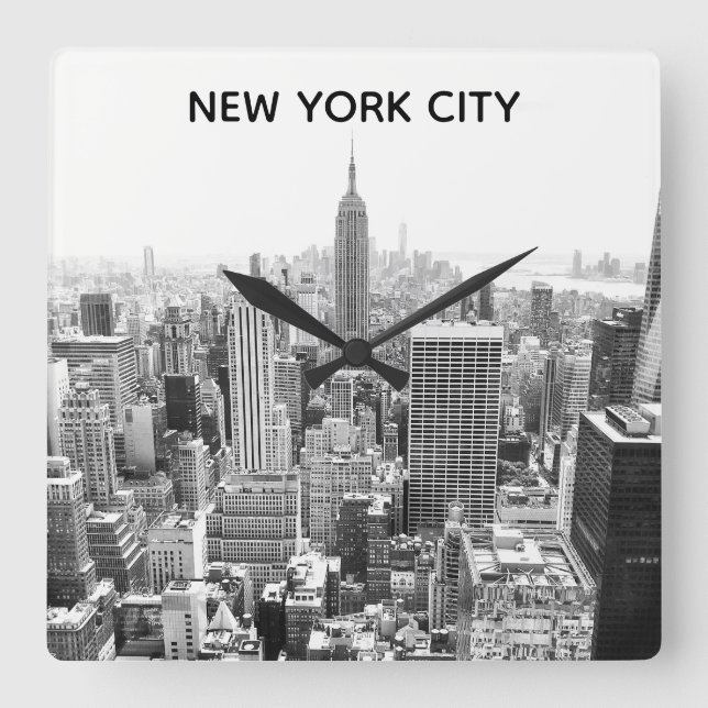 New York City Quadratische Wanduhr (Vorderseite)