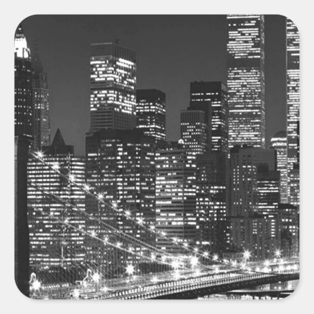 New York City Quadratischer Aufkleber (Vorderseite)