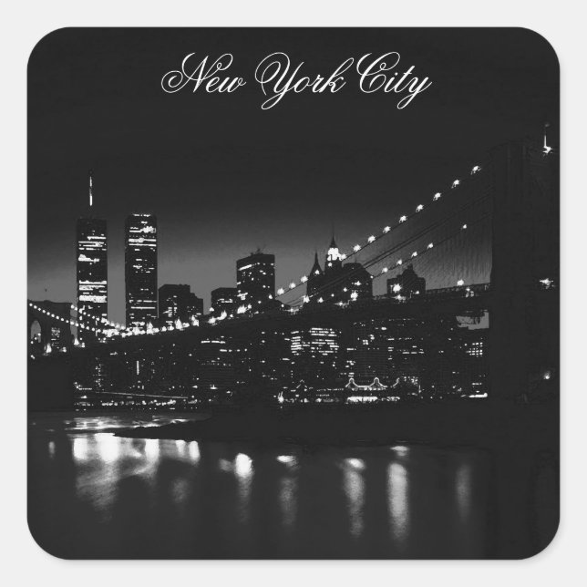 New York City Quadratischer Aufkleber (Vorderseite)