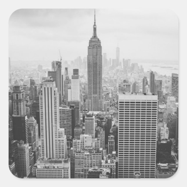 New York City Quadratischer Aufkleber (Vorderseite)