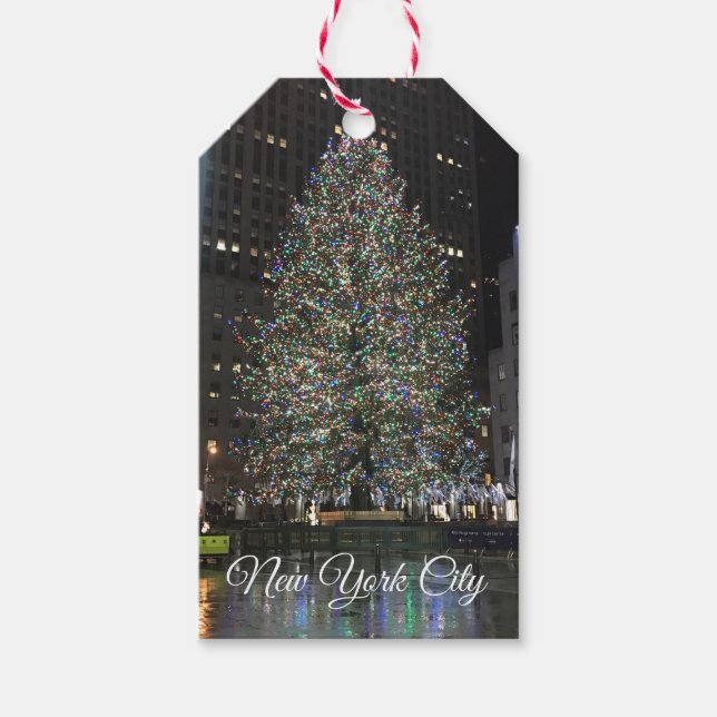 New York City Rockefeller Center Christmas Tree NY Geschenkanhänger (Vorderseite)