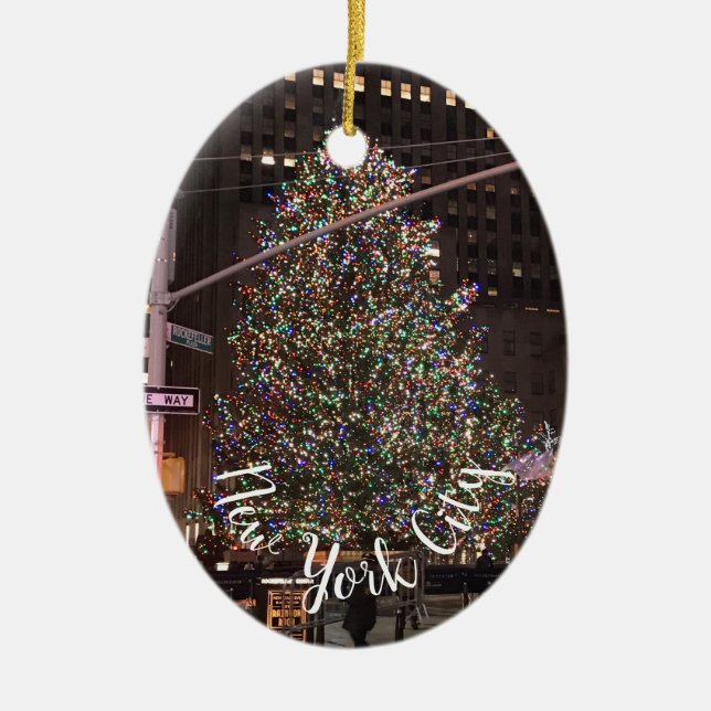 New York City Rockefeller Center Weihnachtsbaum Keramik Ornament (Vorne)