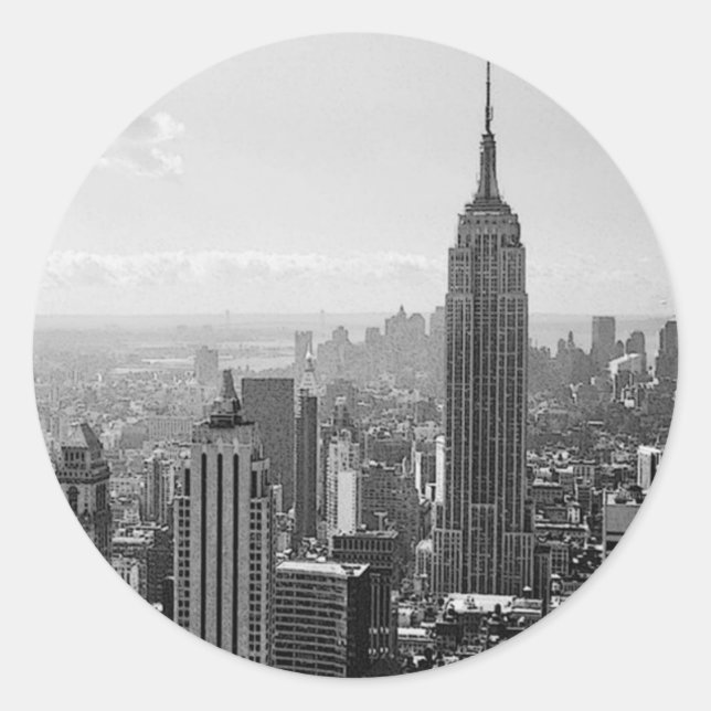 New York City Runder Aufkleber (Vorderseite)