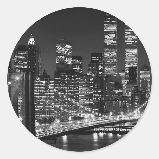 New York City Runder Aufkleber (Vorderseite)