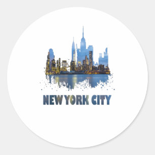 New York City Runder Aufkleber