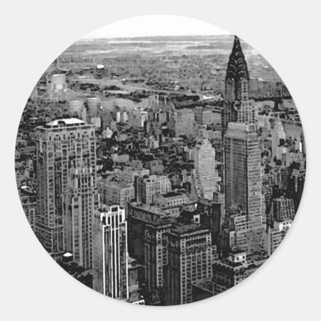 New York City Runder Aufkleber (Vorderseite)
