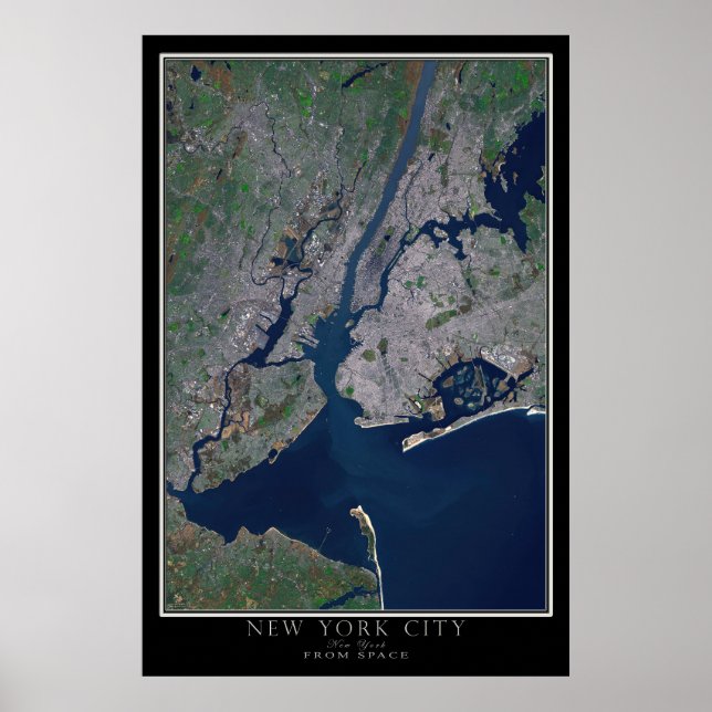 New York City Satellite Poster Map (Vorne)