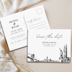 New York City Save the Date Postcard für Hochzeite Postkarte