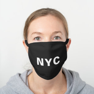 New York City Schwarze Baumwoll Mund-Nasen-Maske