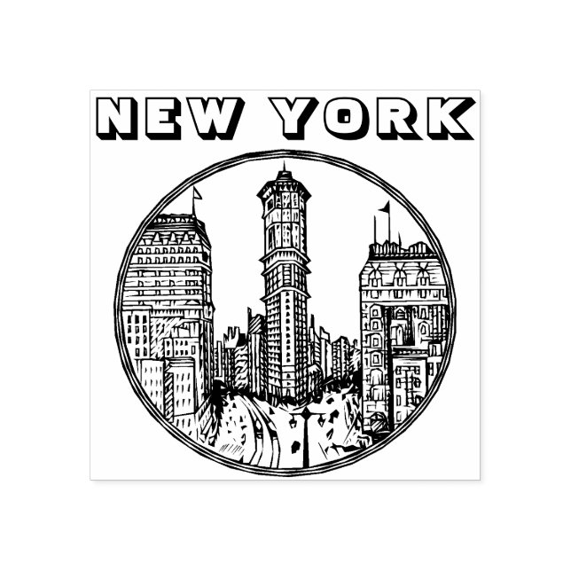 New York City Sibley Triangle Gebäude Rubber Stamm Gummistempel (Prägung)