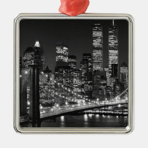 New York City Silbernes Ornament