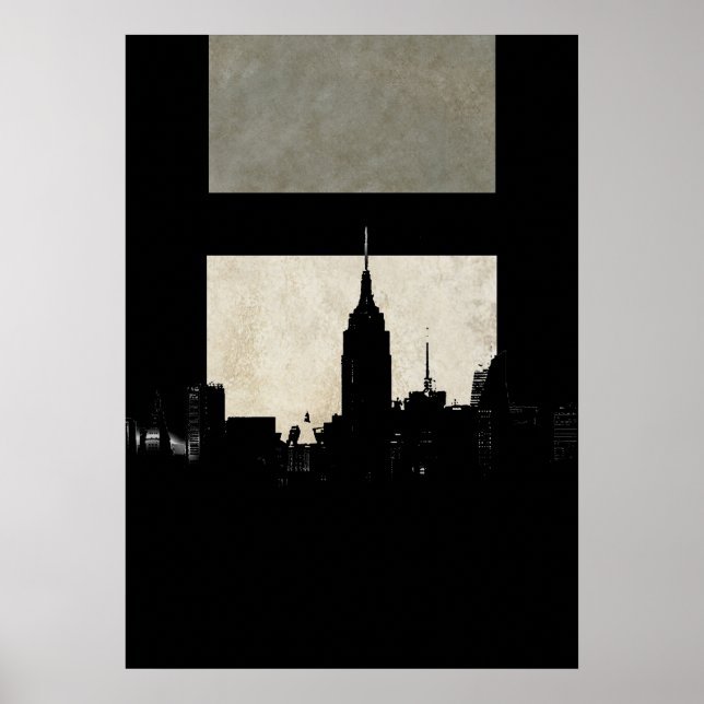 New York City Silhouette Pop Art Poster (Vorne)